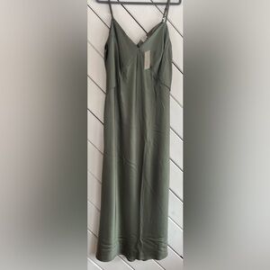 A New Day Olive Sage Green Satin Maxi Dress XXL